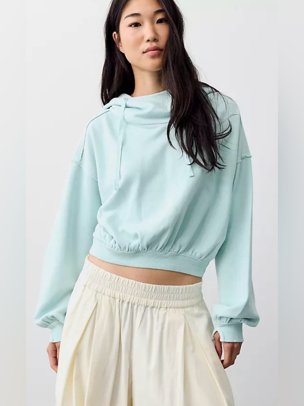 NWT FREE PEOPLE WESLEY HOODIE GLACIER MISTY BLUE